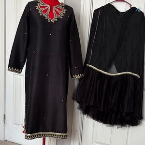 Elegant Black Embroidered Dress